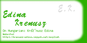 edina krenusz business card